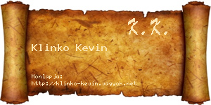 Klinko Kevin névjegykártya