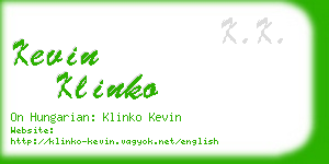 kevin klinko business card